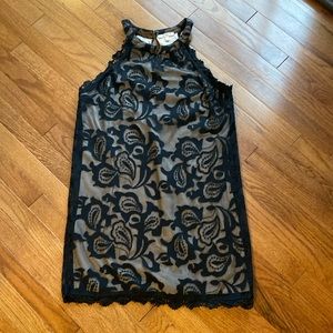 Lace dress with nude lining